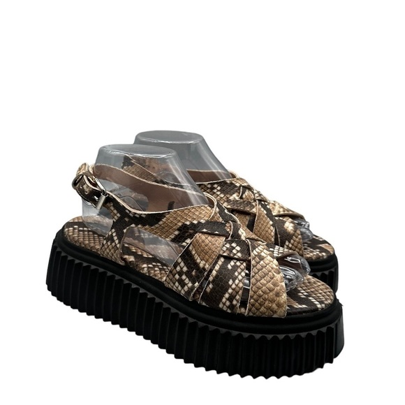 NEW AGL | Violante Platform Slingback Sandal in Python print - Picture 1 of 7